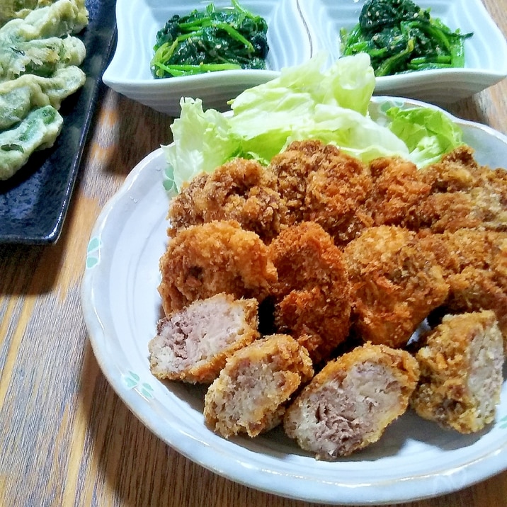 牛こま肉で！ビフカツ！